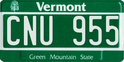 VT license plate CNU955