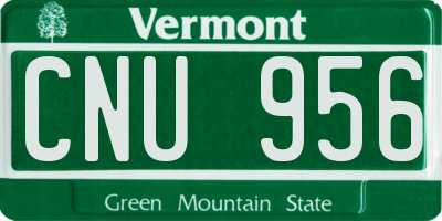 VT license plate CNU956