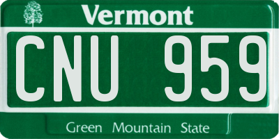 VT license plate CNU959