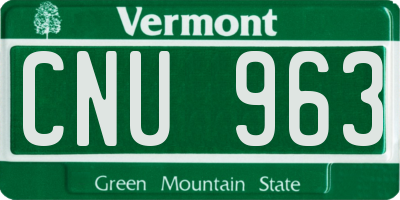 VT license plate CNU963