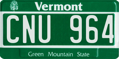 VT license plate CNU964