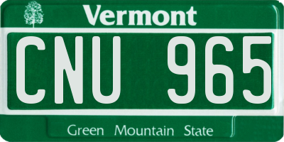 VT license plate CNU965