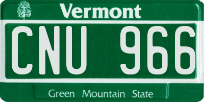 VT license plate CNU966
