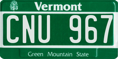 VT license plate CNU967