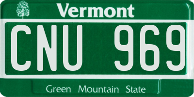 VT license plate CNU969