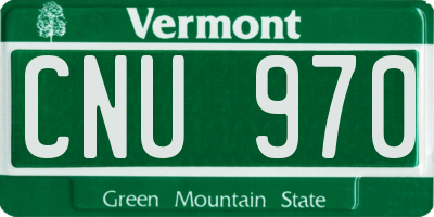 VT license plate CNU970