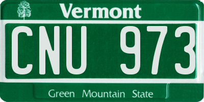 VT license plate CNU973