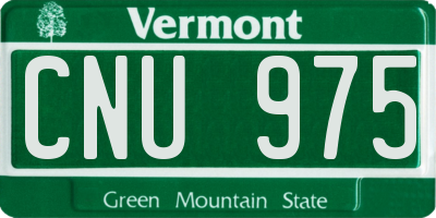 VT license plate CNU975