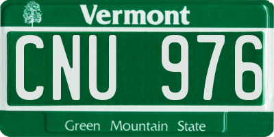 VT license plate CNU976