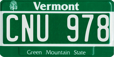 VT license plate CNU978