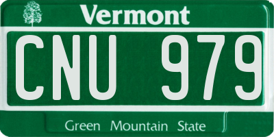 VT license plate CNU979