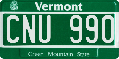 VT license plate CNU990