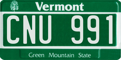 VT license plate CNU991