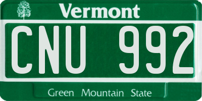 VT license plate CNU992