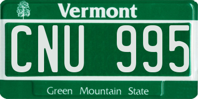VT license plate CNU995