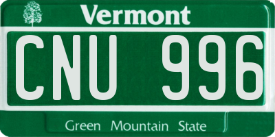 VT license plate CNU996