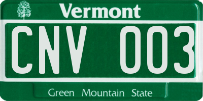 VT license plate CNV003