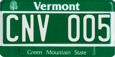 VT license plate CNV005