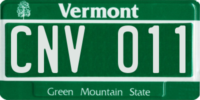VT license plate CNV011
