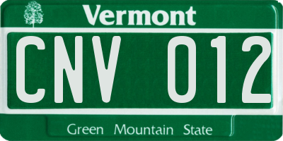 VT license plate CNV012