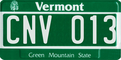 VT license plate CNV013