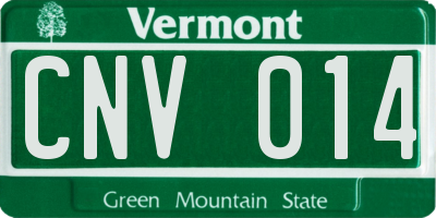 VT license plate CNV014