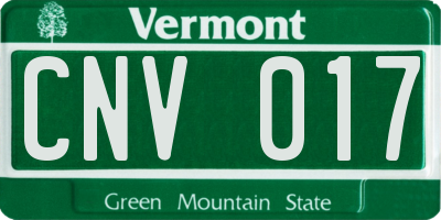 VT license plate CNV017