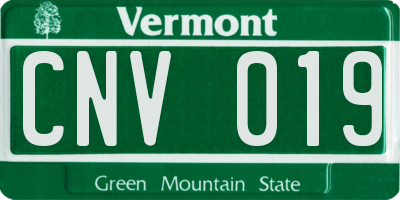 VT license plate CNV019