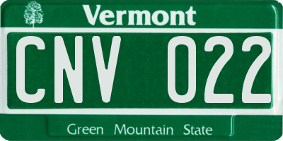 VT license plate CNV022