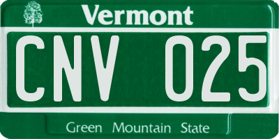 VT license plate CNV025