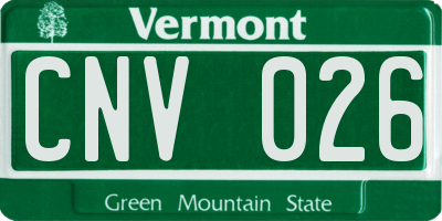 VT license plate CNV026
