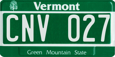 VT license plate CNV027