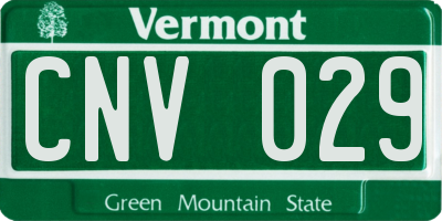 VT license plate CNV029