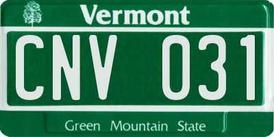VT license plate CNV031