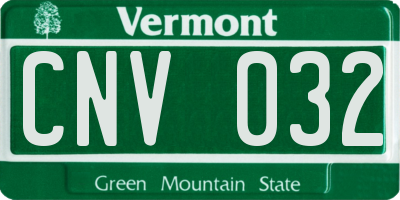 VT license plate CNV032