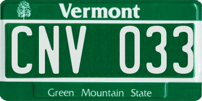 VT license plate CNV033