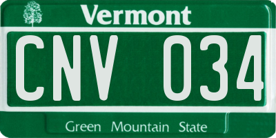 VT license plate CNV034