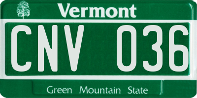 VT license plate CNV036