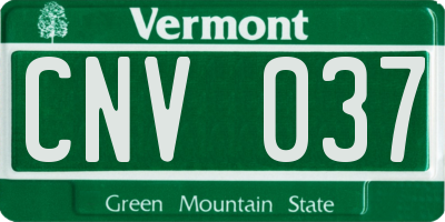 VT license plate CNV037
