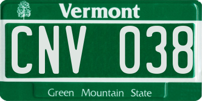 VT license plate CNV038
