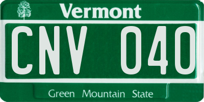 VT license plate CNV040