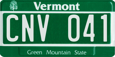 VT license plate CNV041