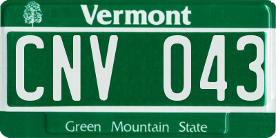 VT license plate CNV043