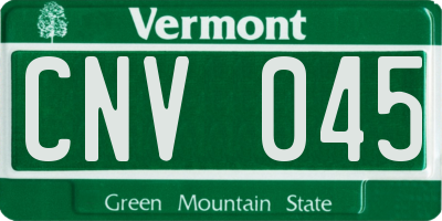 VT license plate CNV045
