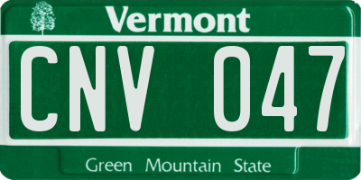 VT license plate CNV047