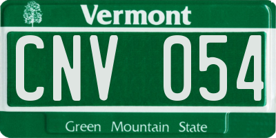 VT license plate CNV054