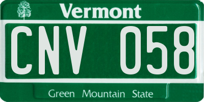 VT license plate CNV058