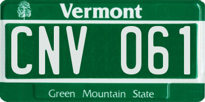 VT license plate CNV061