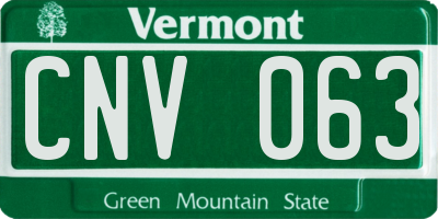 VT license plate CNV063