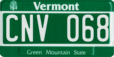 VT license plate CNV068